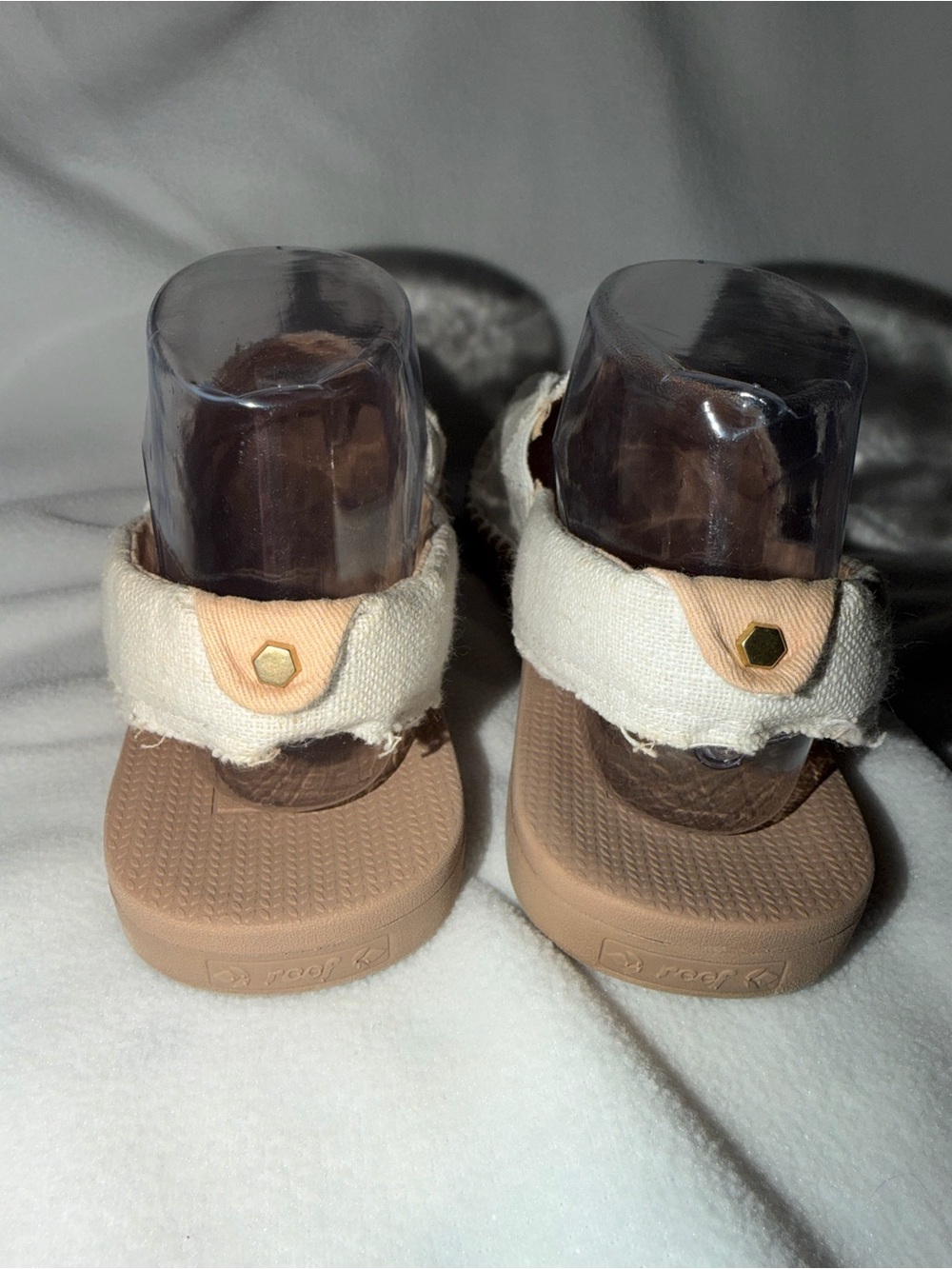 Reef Escape Sling sandals natural fiber color embroidered rainbow & heart Size 8 - Picture 4 of 10
